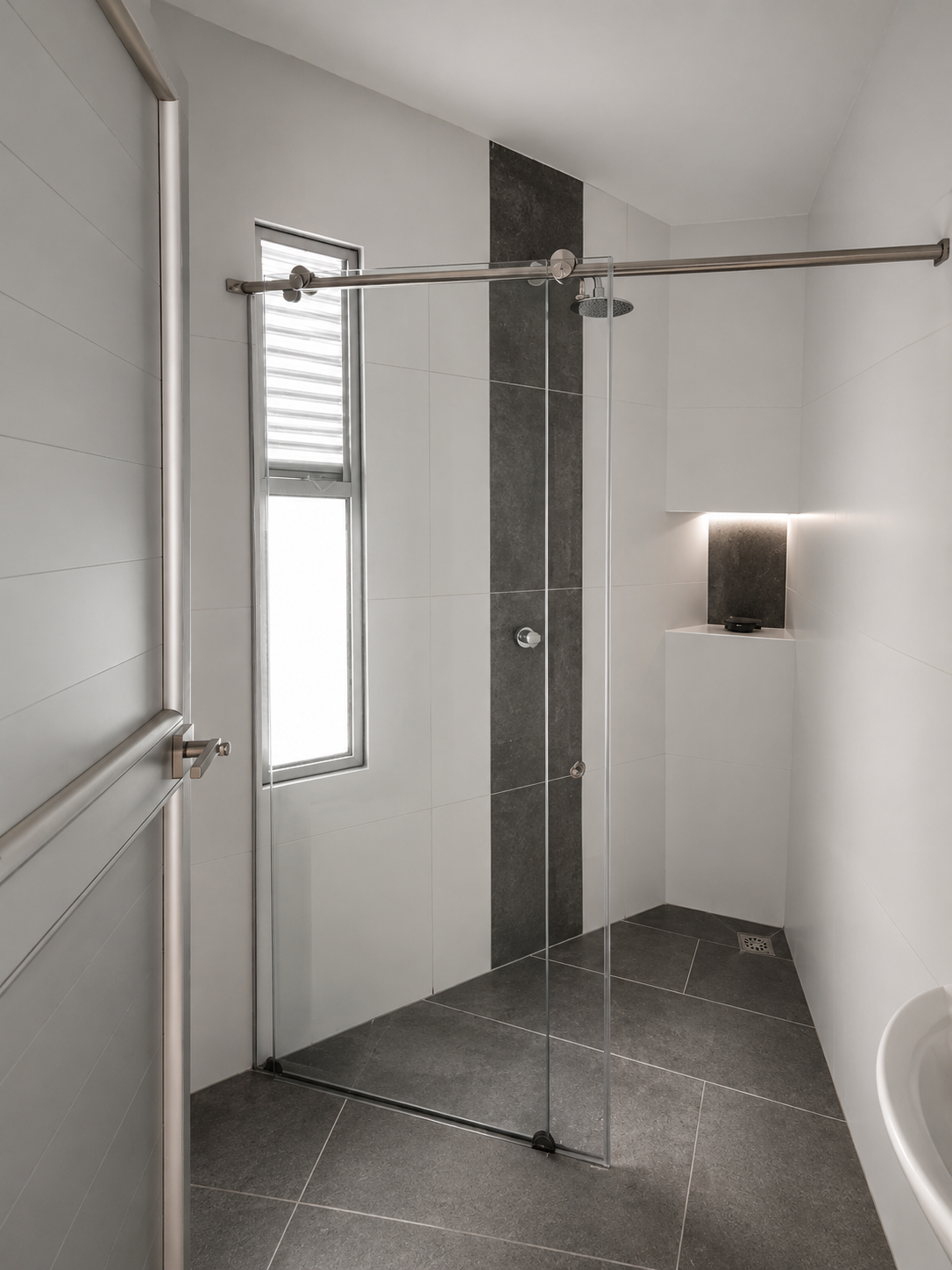 División para baño en vidrio templado