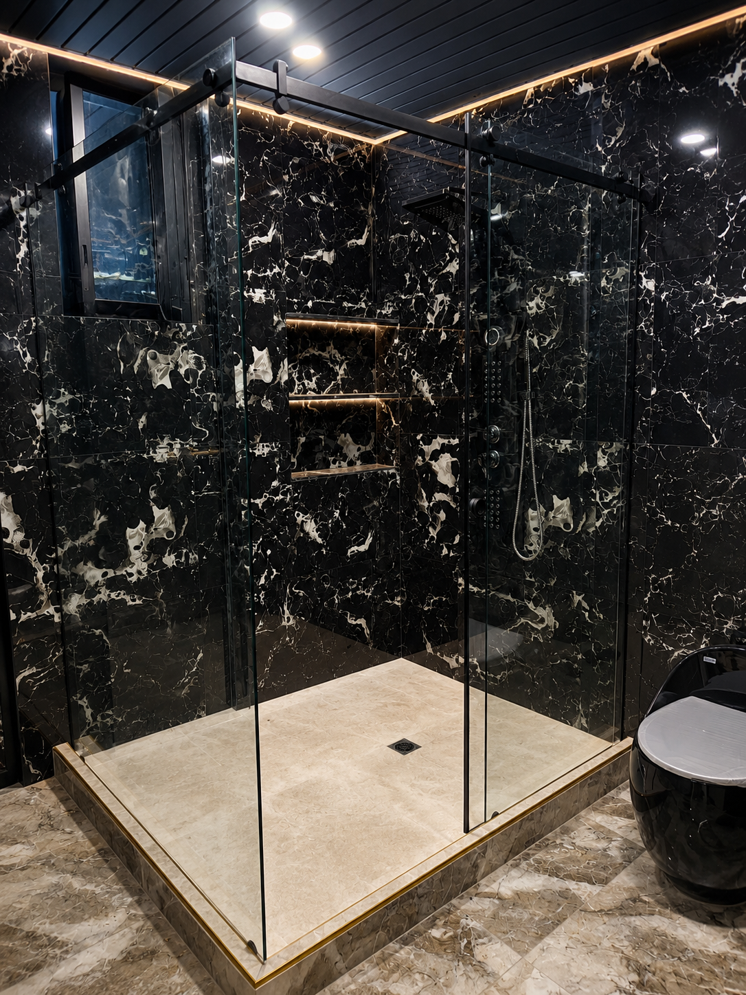 División para baño en vidrio templado