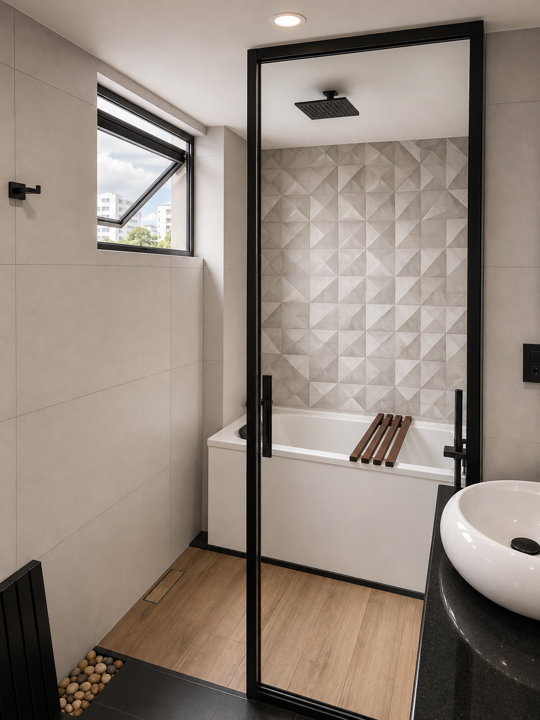 División para baño en vidrio templado