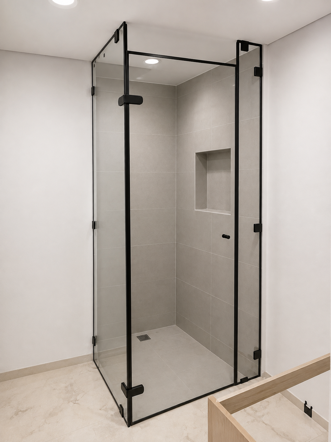 División para baño en vidrio templado